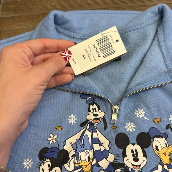 Her Universe Disney Holiday Hanukkah Half-Zip Crop Pullover - Picture 3 of 10